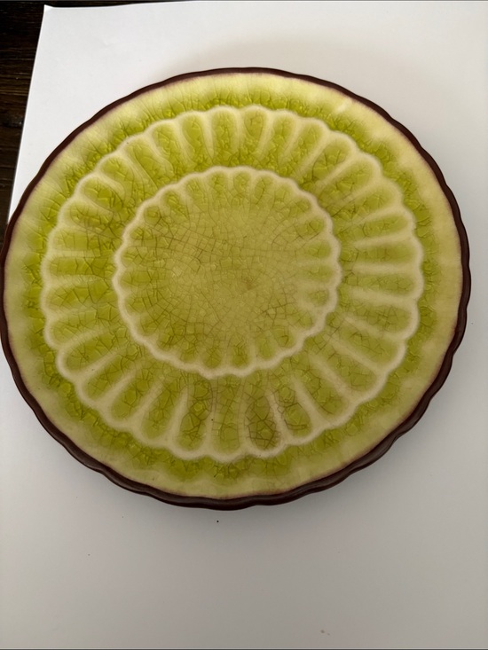 Pier 1 Other - Pier 1 Lime Green & Black Stoneware Decorative Plate